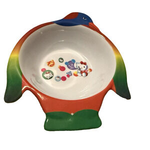 Trisa Melamine Hello Kitty New Kids Toddler Cereal Food Bowl Penguin Shape Y2K